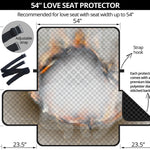 Burning Hole Print Loveseat Protector