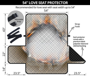 Burning Hole Print Loveseat Protector