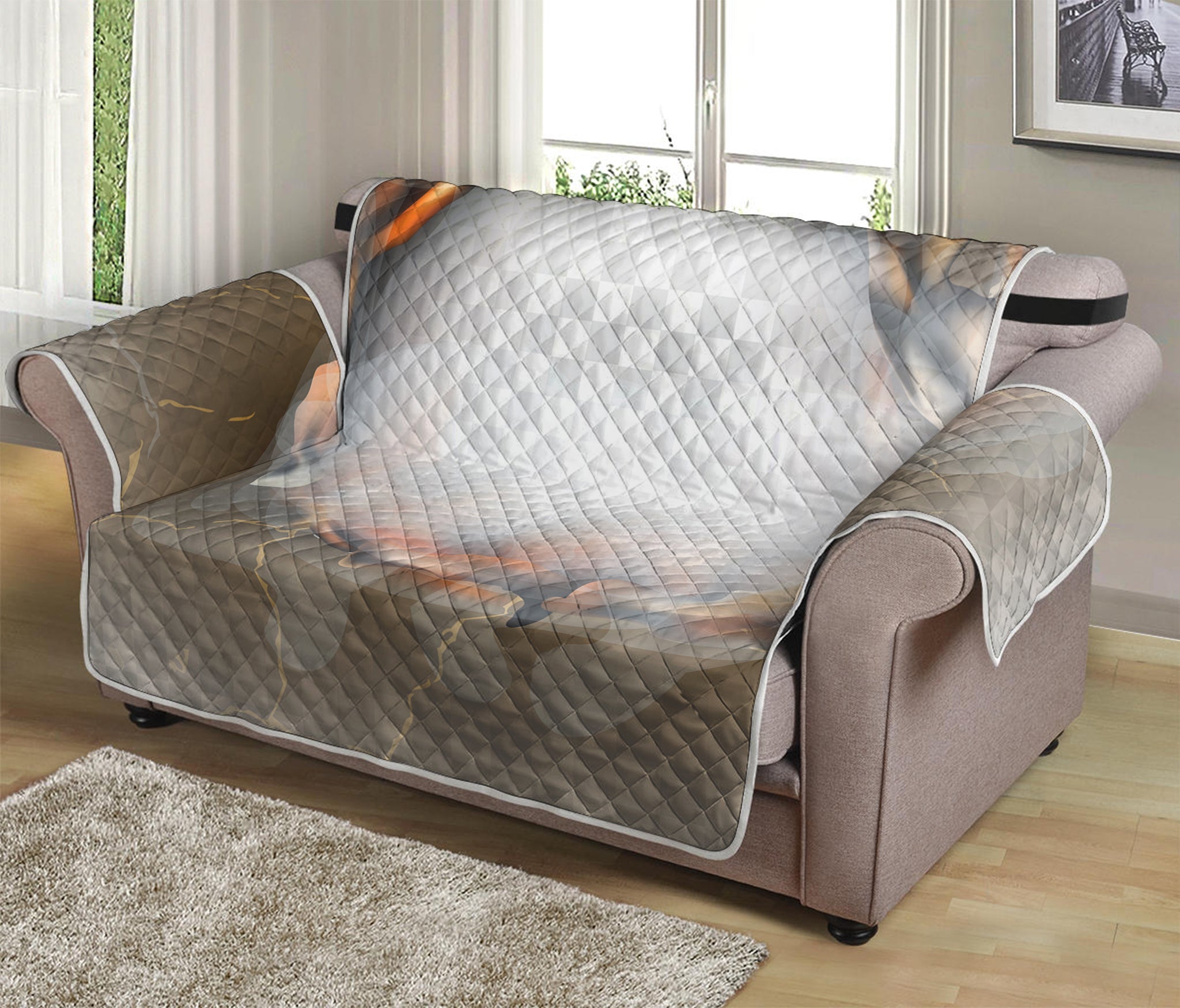 Burning Hole Print Loveseat Protector