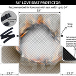 Burning Hole Print Loveseat Protector