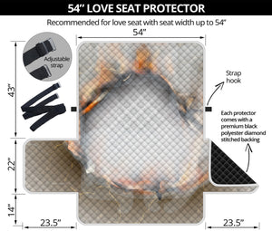 Burning Hole Print Loveseat Protector