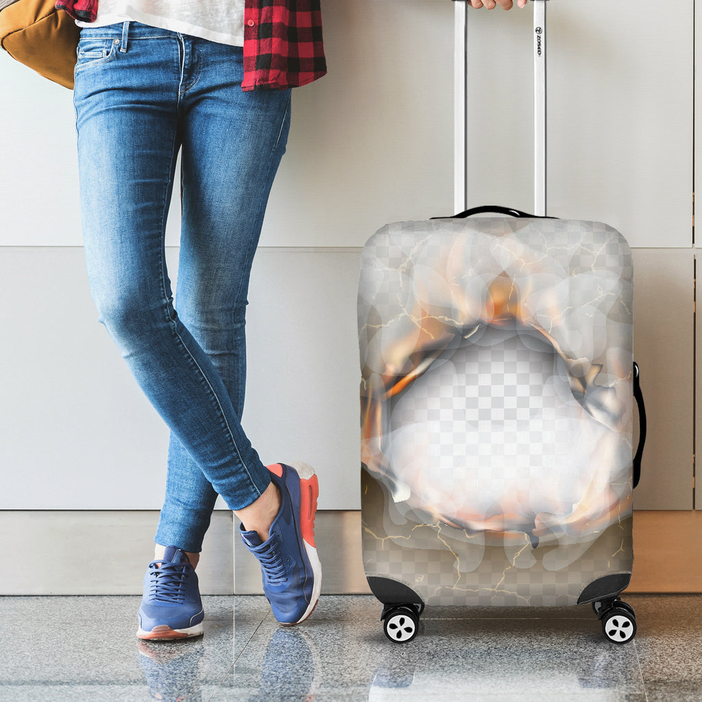 Burning Hole Print Luggage Cover