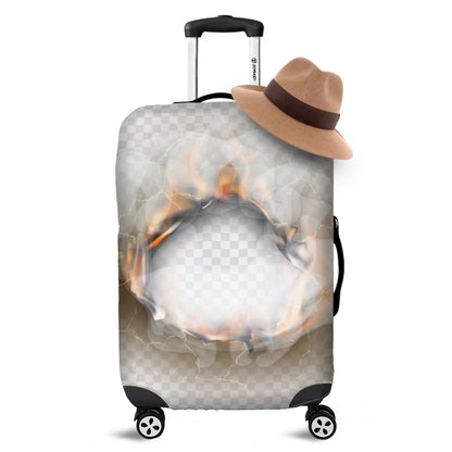 Burning Hole Print Luggage Cover