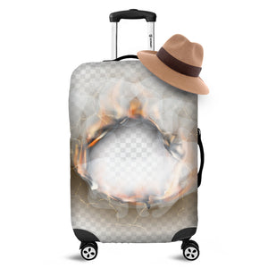 Burning Hole Print Luggage Cover