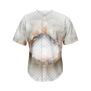 Burning Hole Print Men's Baseball Jersey