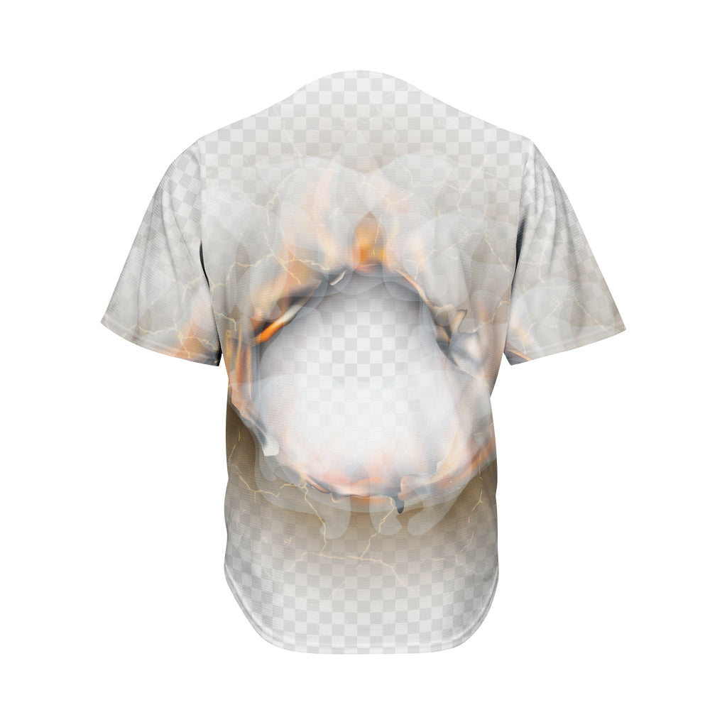 Burning Hole Print Men's Baseball Jersey