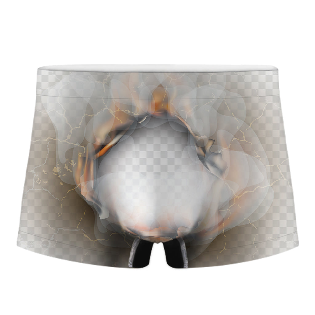 Burning Hole Print Men's Boxer Briefs