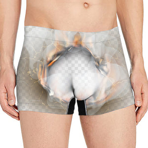 Burning Hole Print Men's Boxer Briefs