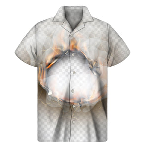 Burning Hole Print Men's Short Sleeve Shirt