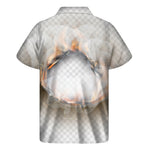 Burning Hole Print Men's Short Sleeve Shirt