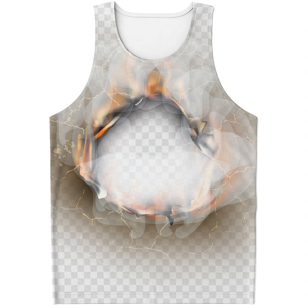 Burning Hole Print Men's Tank Top