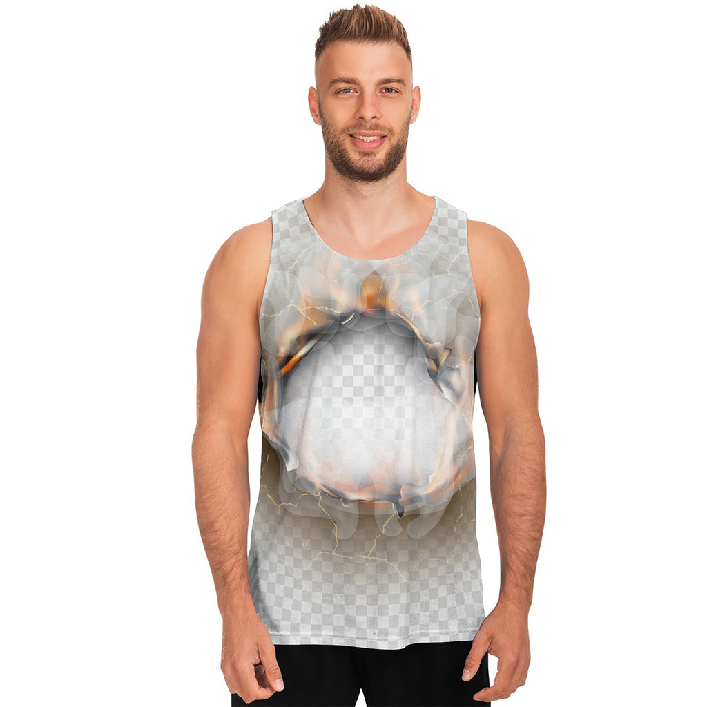 Burning Hole Print Men's Tank Top