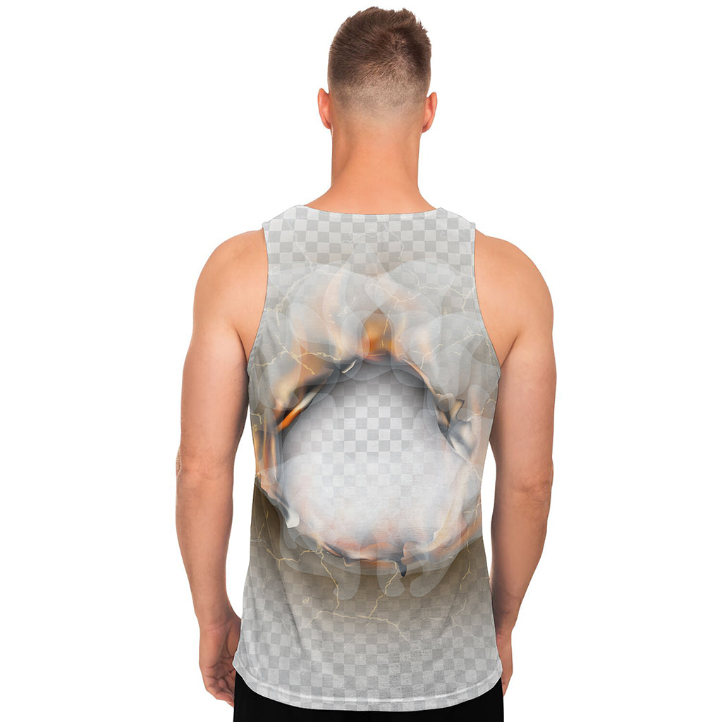 Burning Hole Print Men's Tank Top