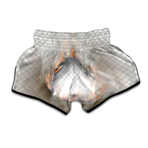 Burning Hole Print Muay Thai Boxing Shorts