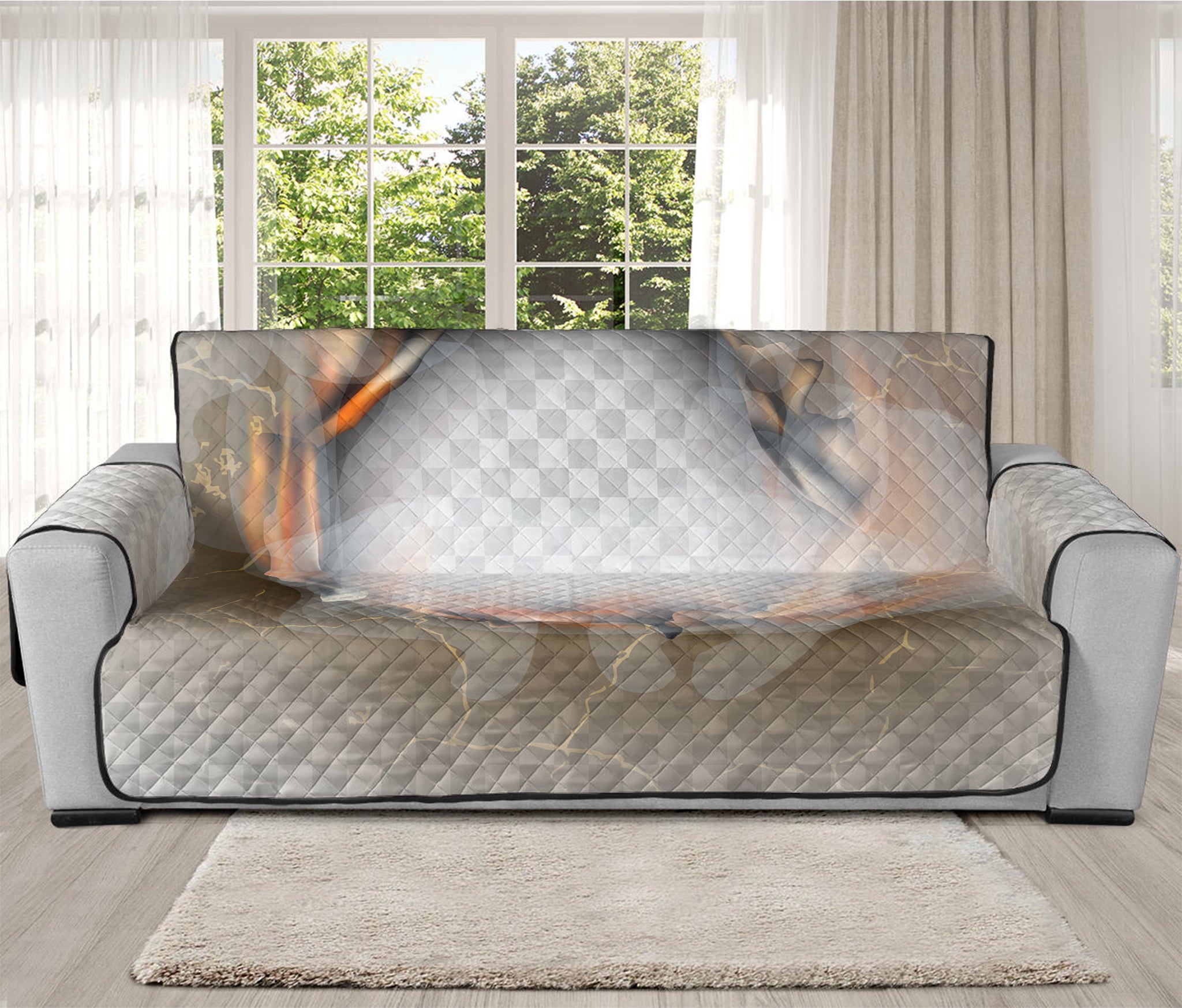 Burning Hole Print Oversized Sofa Protector