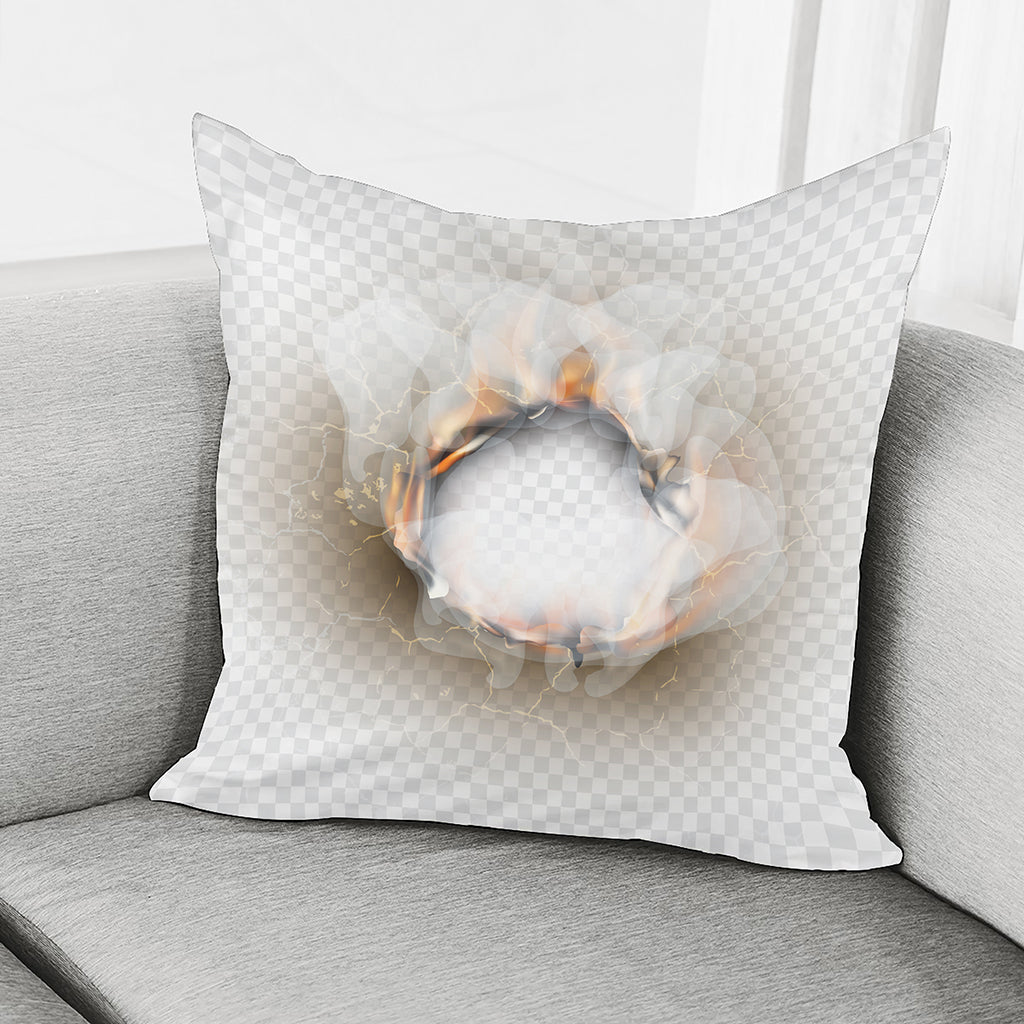 Burning Hole Print Pillow Cover