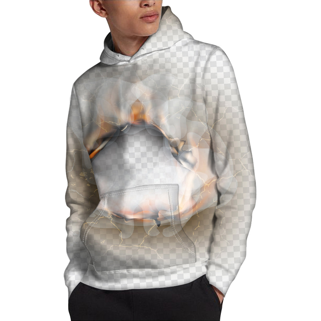 Burning Hole Print Pullover Hoodie