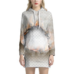 Burning Hole Print Pullover Hoodie Dress