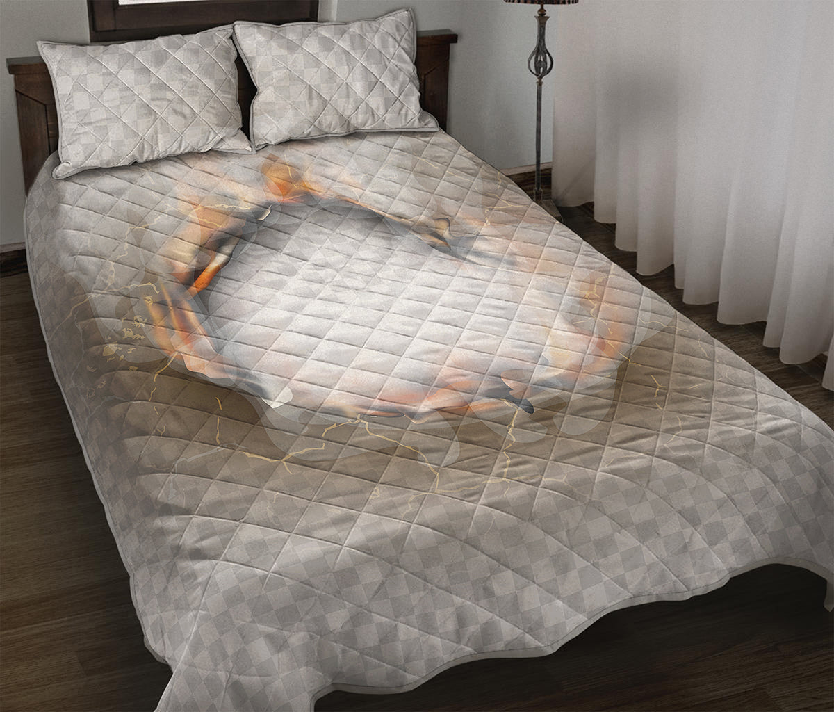 Burning Hole Print Quilt Bed Set