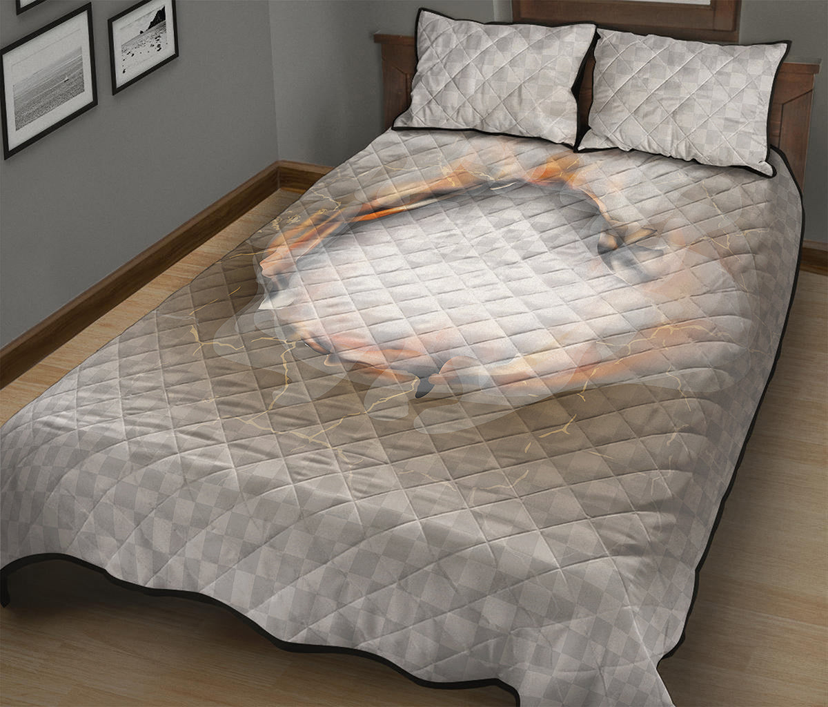 Burning Hole Print Quilt Bed Set