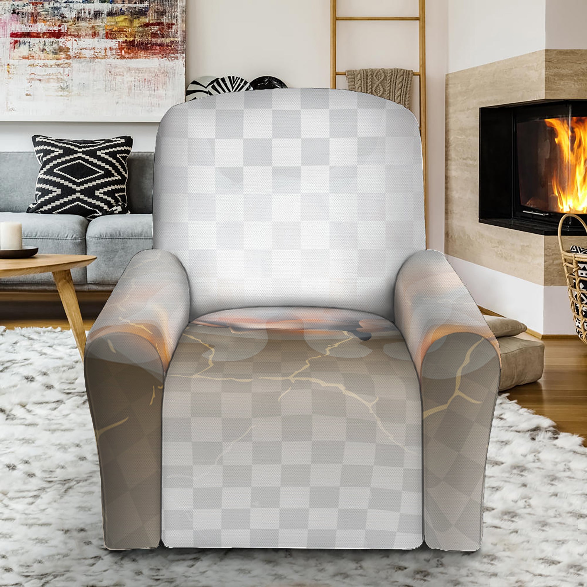 Burning Hole Print Recliner Slipcover