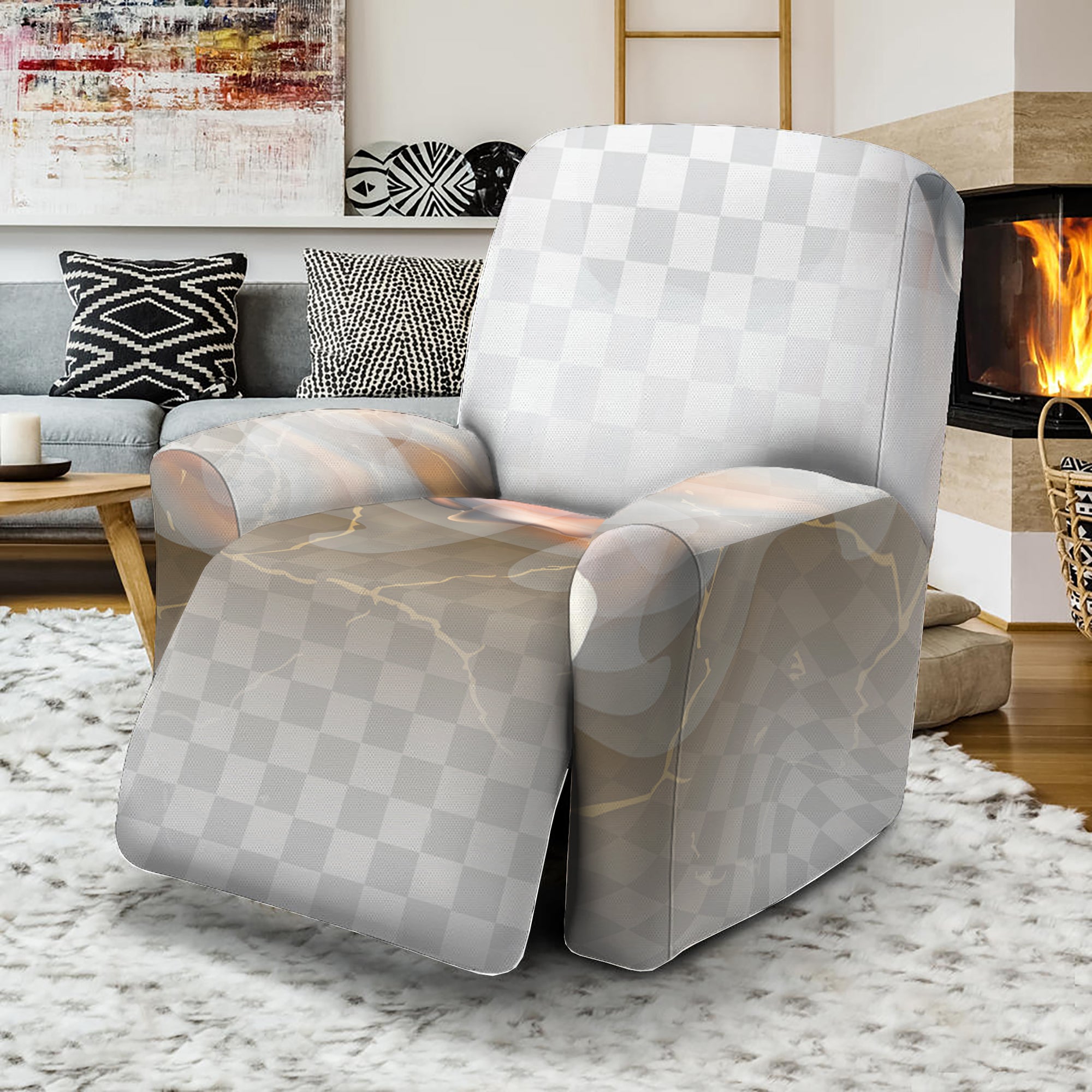 Burning Hole Print Recliner Slipcover