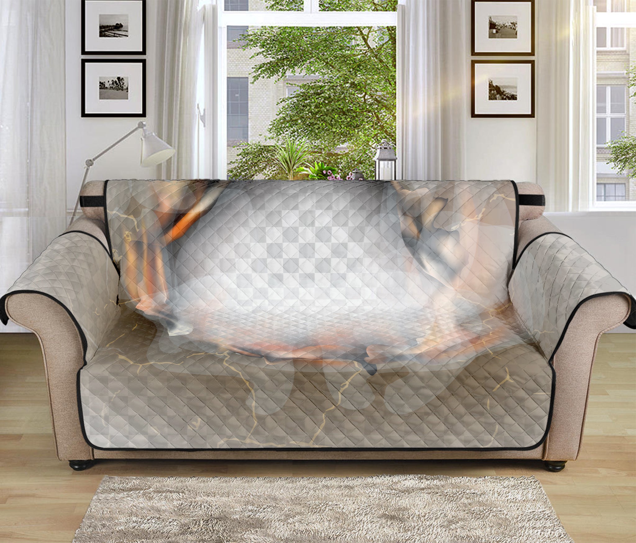 Burning Hole Print Sofa Protector