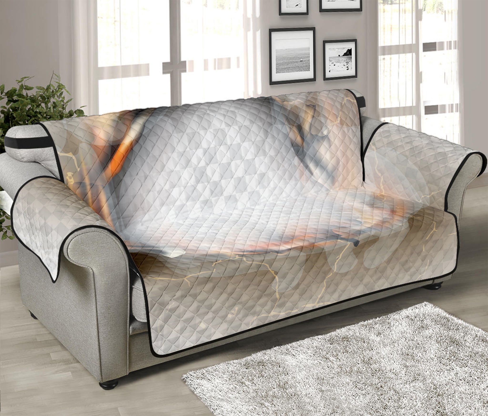 Burning Hole Print Sofa Protector