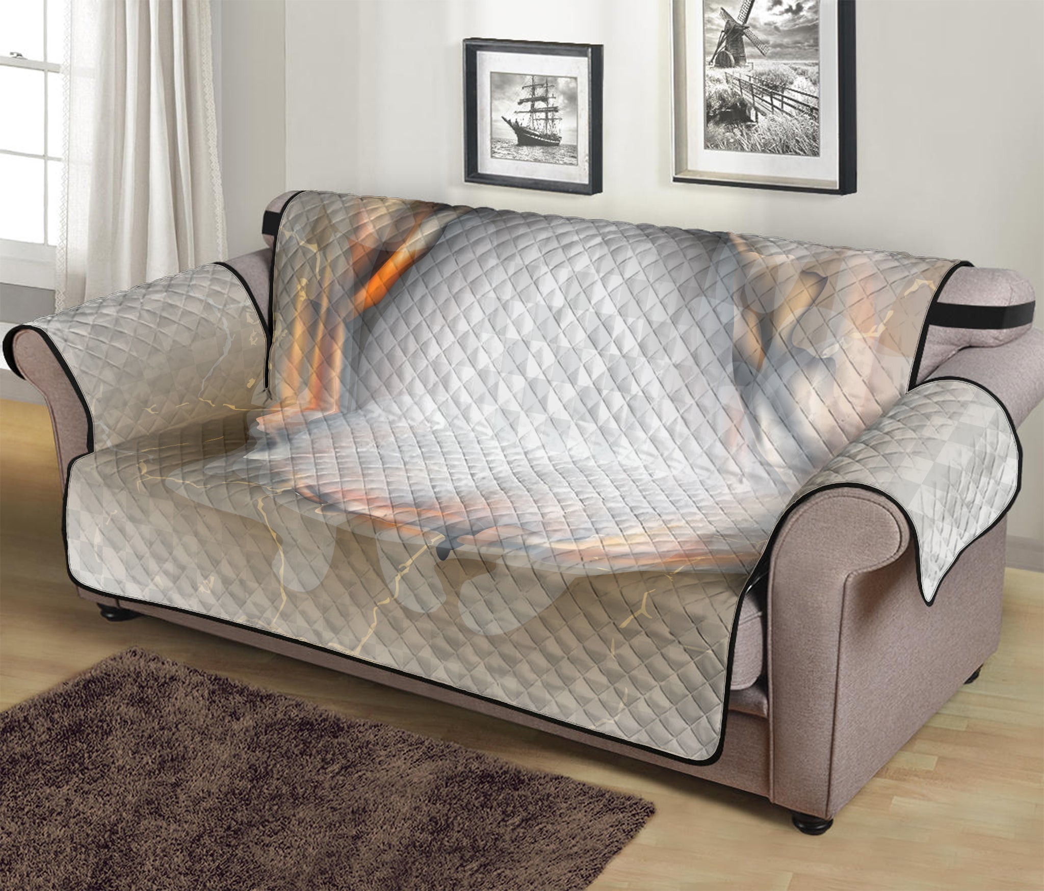 Burning Hole Print Sofa Protector