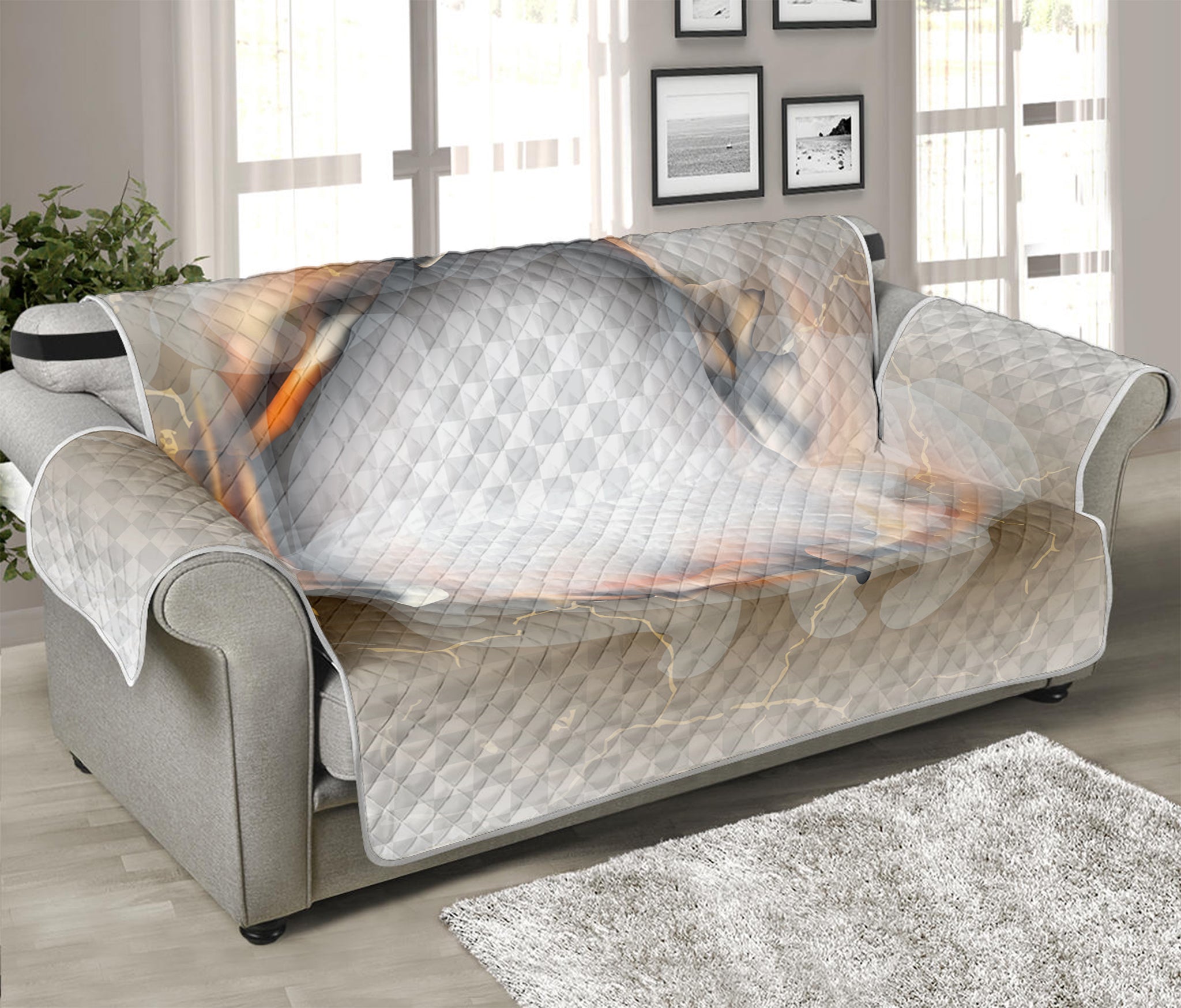 Burning Hole Print Sofa Protector