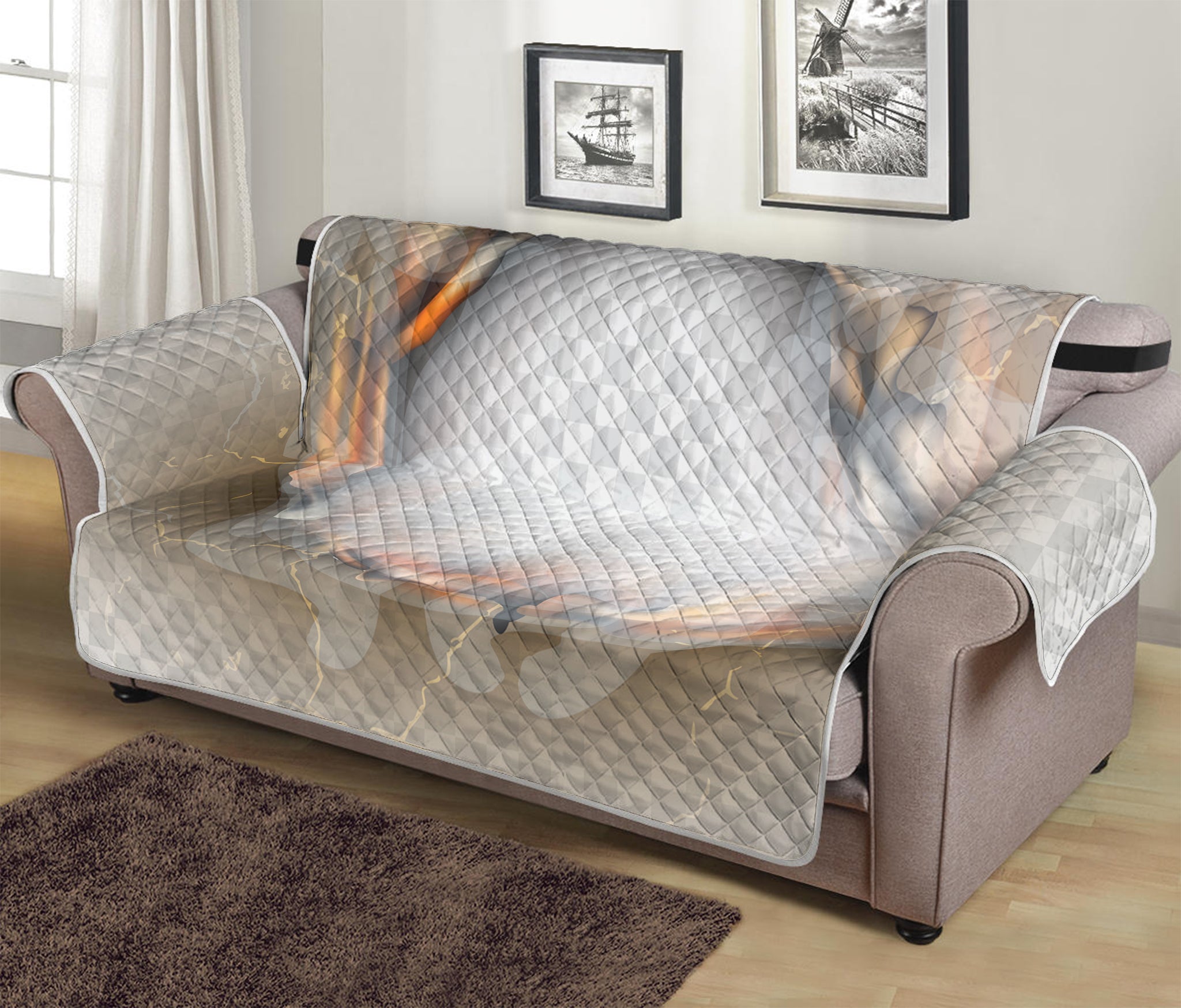 Burning Hole Print Sofa Protector