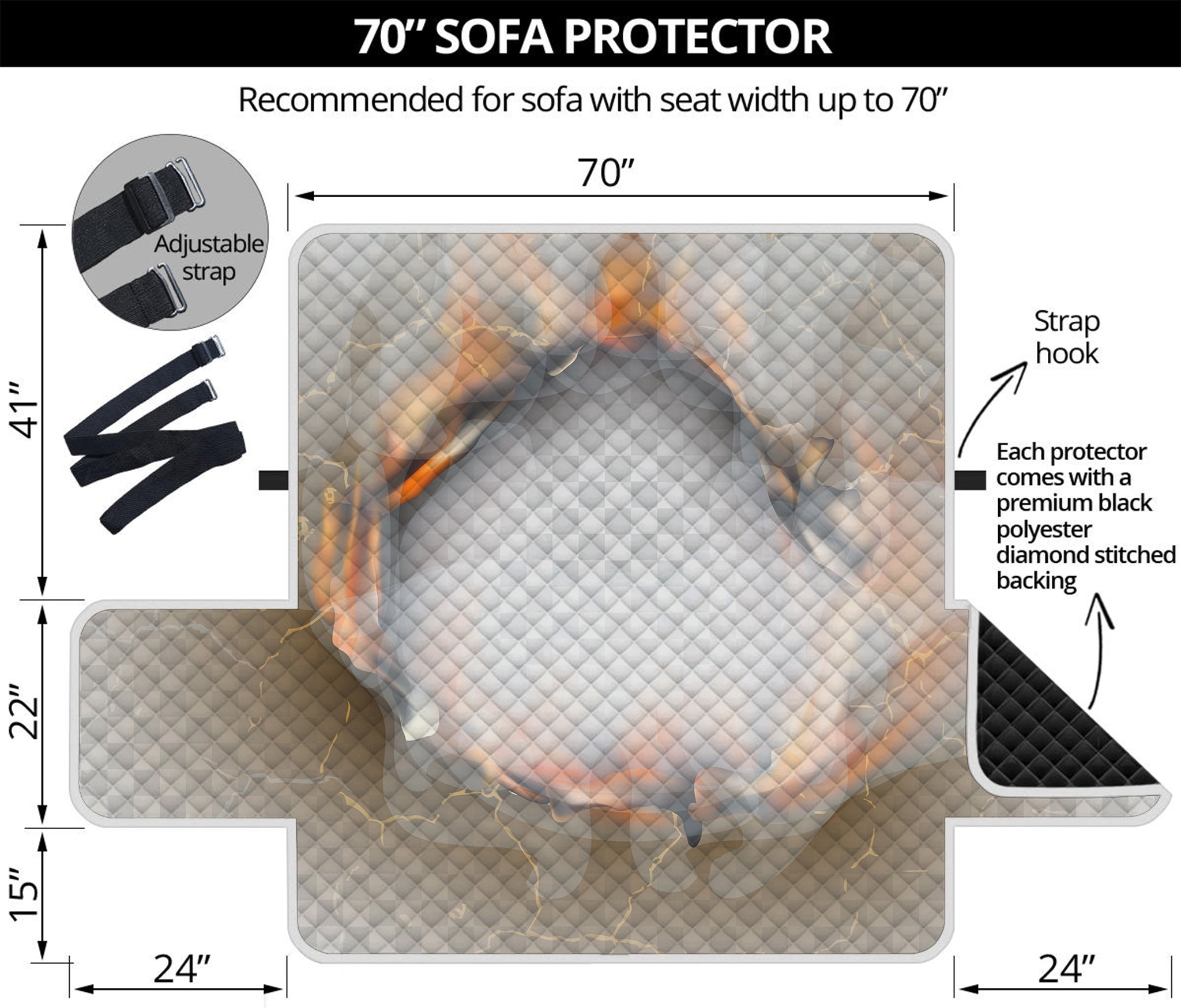 Burning Hole Print Sofa Protector