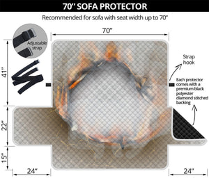 Burning Hole Print Sofa Protector