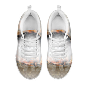 Burning Hole Print White Sneakers