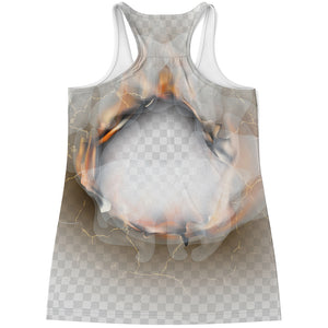 Burning Hole Print Women's Racerback Tank Top