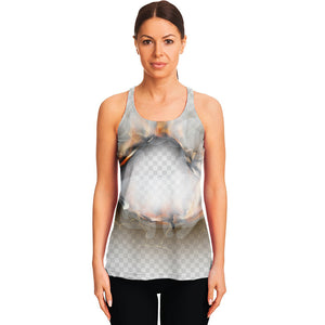 Burning Hole Print Women's Racerback Tank Top