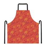 Burning Japanese Flame Pattern Print Apron