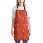 Burning Japanese Flame Pattern Print Apron