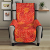 Burning Japanese Flame Pattern Print Armchair Protector