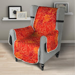 Burning Japanese Flame Pattern Print Armchair Protector