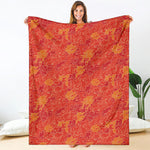 Burning Japanese Flame Pattern Print Blanket