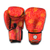 Burning Japanese Flame Pattern Print Boxing Gloves