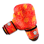 Burning Japanese Flame Pattern Print Boxing Gloves