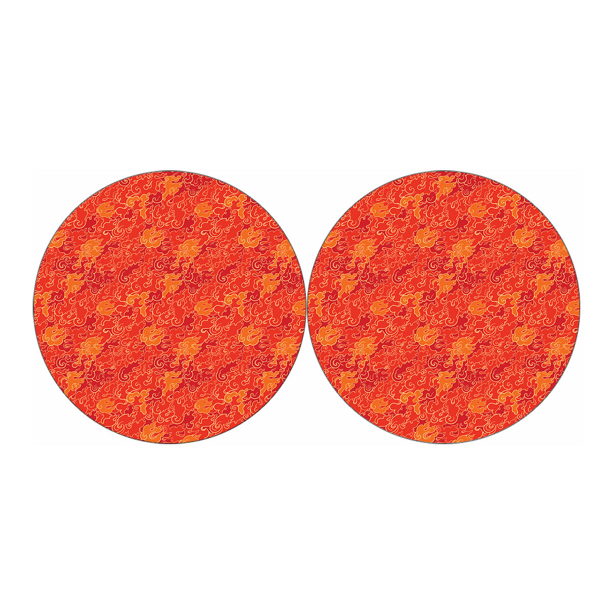 Burning Japanese Flame Pattern Print Car Coasters