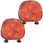 Burning Japanese Flame Pattern Print Car Headrest Covers