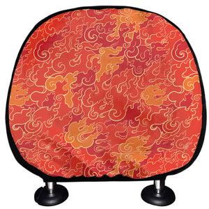 Burning Japanese Flame Pattern Print Car Headrest Covers