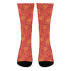 Burning Japanese Flame Pattern Print Crew Socks