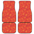 Burning Japanese Flame Pattern Print Front and Back Car Floor Mats