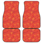 Burning Japanese Flame Pattern Print Front and Back Car Floor Mats