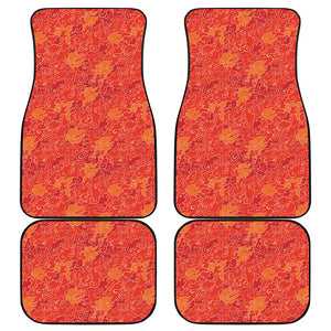 Burning Japanese Flame Pattern Print Front and Back Car Floor Mats